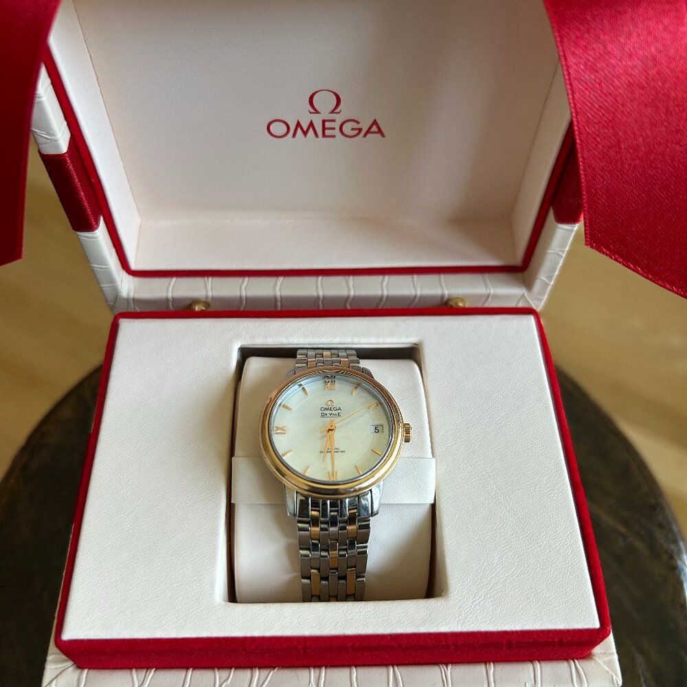 Omega DeVille Co-axial Ladies Watch in 18k Rose Gold/Stainless Steel